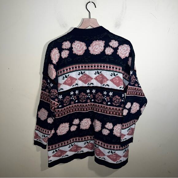VNTG MATTHIAS acrylic floral pattern sweater L - Picture 3 of 3